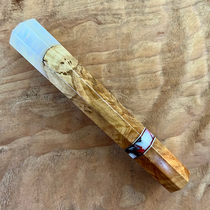 Custom Japanese Knife handle (wa handle)  for 210mm  -  hybrid burl