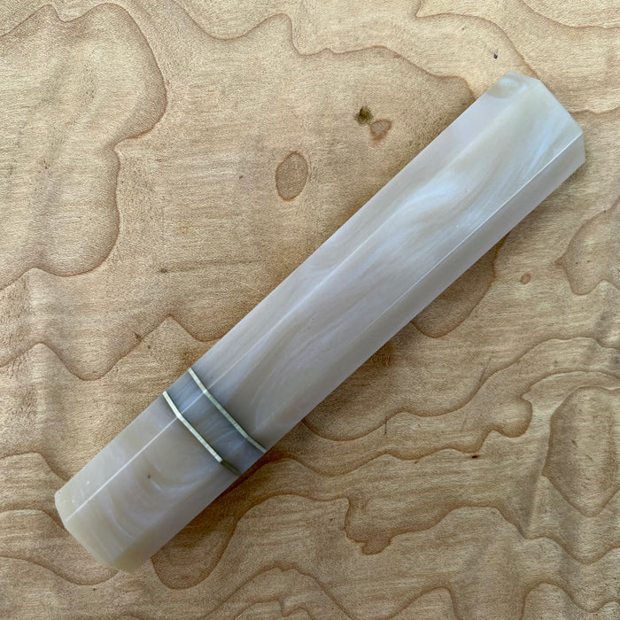 Custom Japanese Knife handle (wa handle)  for 240mm - Blue pearl and nickel silver