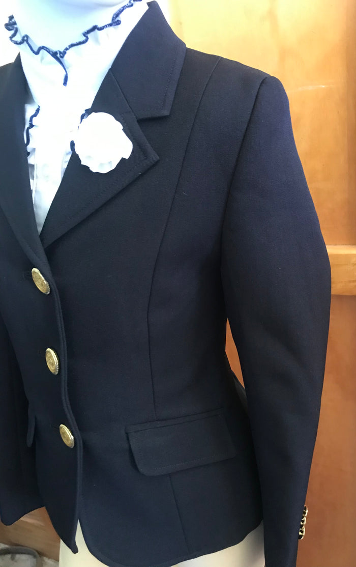 Navy Plain Open Or Dressage Jackets With No Trims Childrens (105)