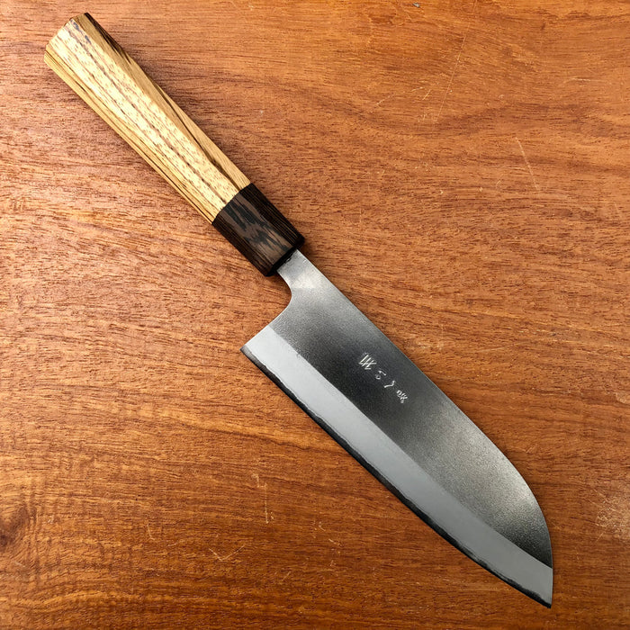 Custom Gihei Aogami 2 Santoku 165mm - Zebrawood and wenge I