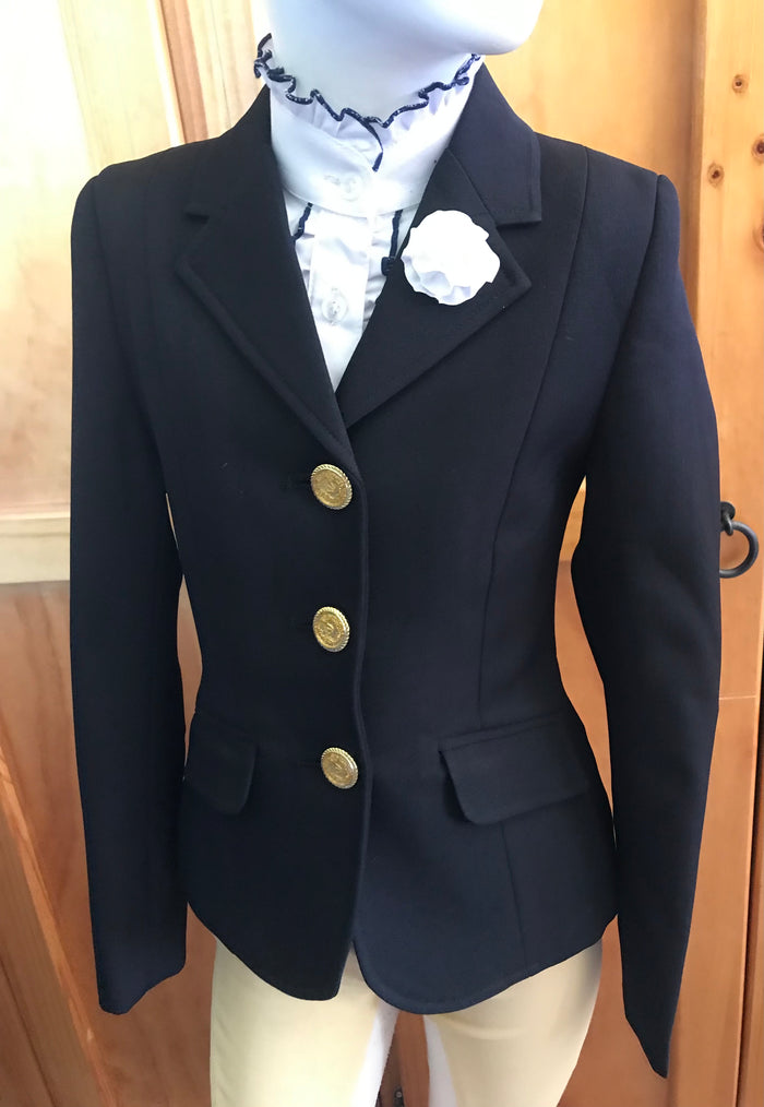 Navy Plain Open Or Dressage Jackets With No Trims Childrens (105)