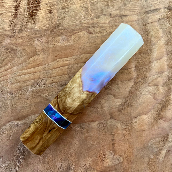 Custom Japanese Knife handle (wa handle)  for 210mm  -  hybrid burl