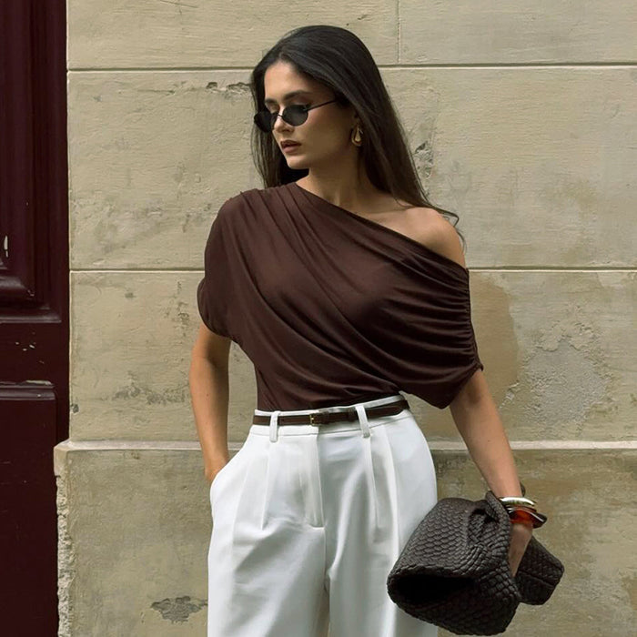 Inaya Off Shoulder Top - Brown