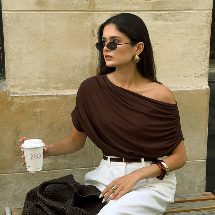 Inaya Off Shoulder Top - Brown