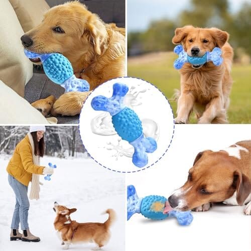Indestructible Bones Toy for Super Chewers Long Lasting Teeth Cleaning & Milk Flavored Toys Pet Clever