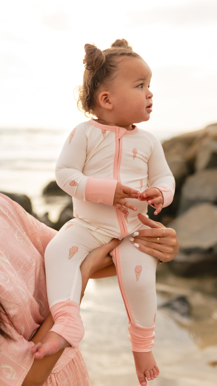 Infant Romper in Pink Ice Cream