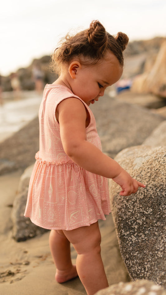 Infant Tank and Skirt Onesie in Pink Seashell