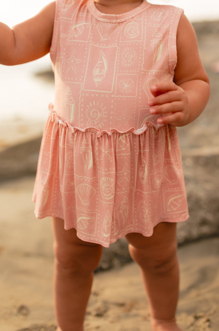 Infant Tank and Skirt Onesie in Pink Seashell