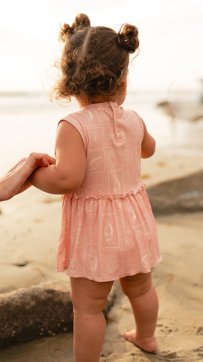 Infant Tank and Skirt Onesie in Pink Seashell