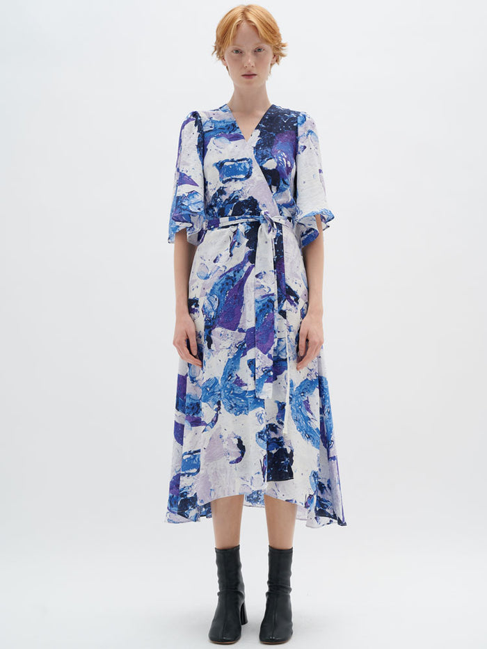 InWear ElitaIW Wrap Dress Graffiti Wall Purple