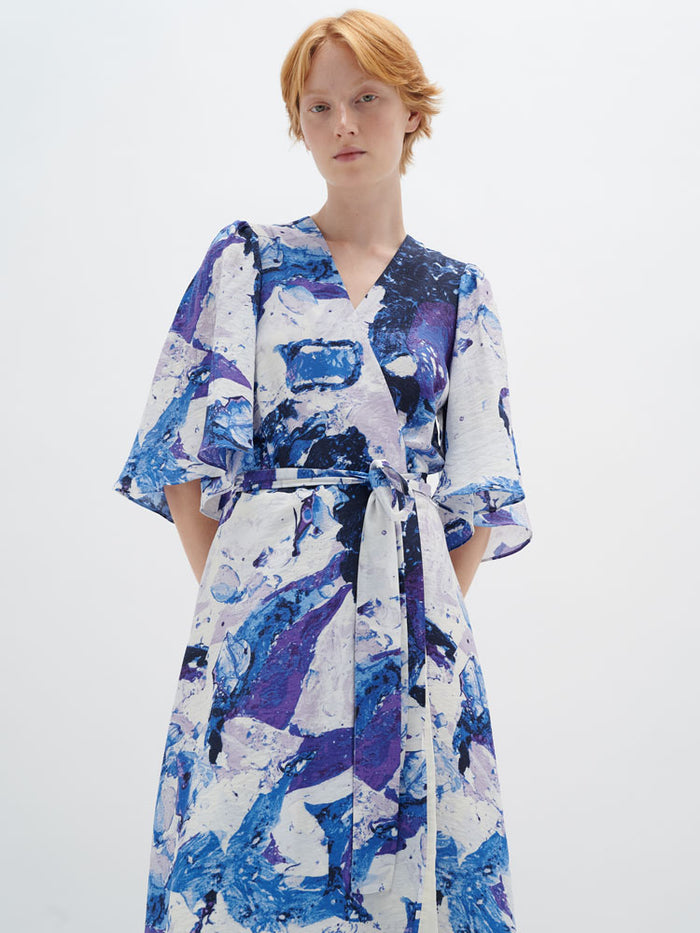 InWear ElitaIW Wrap Dress Graffiti Wall Purple