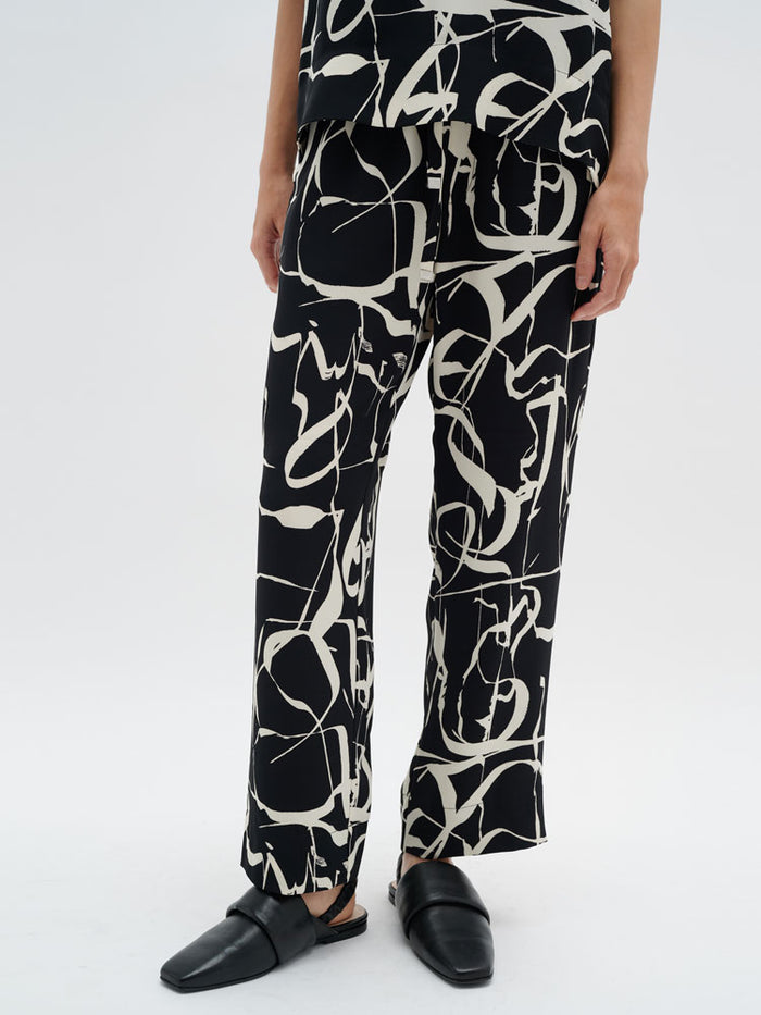 InWear PaileyIW Trousers Poetic Scribble Black