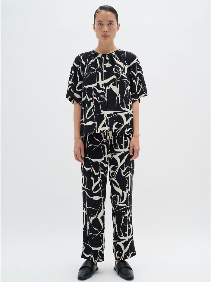 InWear PaileyIW Trousers Poetic Scribble Black