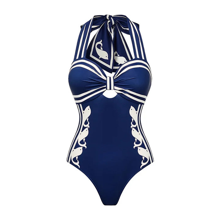Ivory Tide Swimsuit Skirt Set - Blue