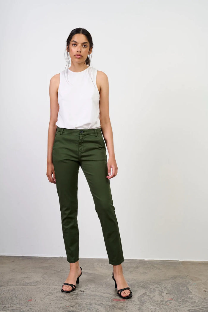 Ivy Copenhagen Karmey Chino Trousers Dark Deep Army