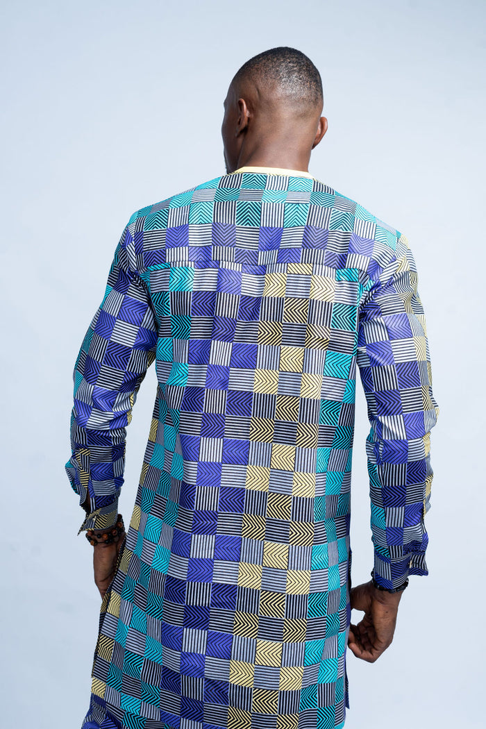 Iyke Men's African Print Shirt and Pants (Co-Ord Set, Ankara)