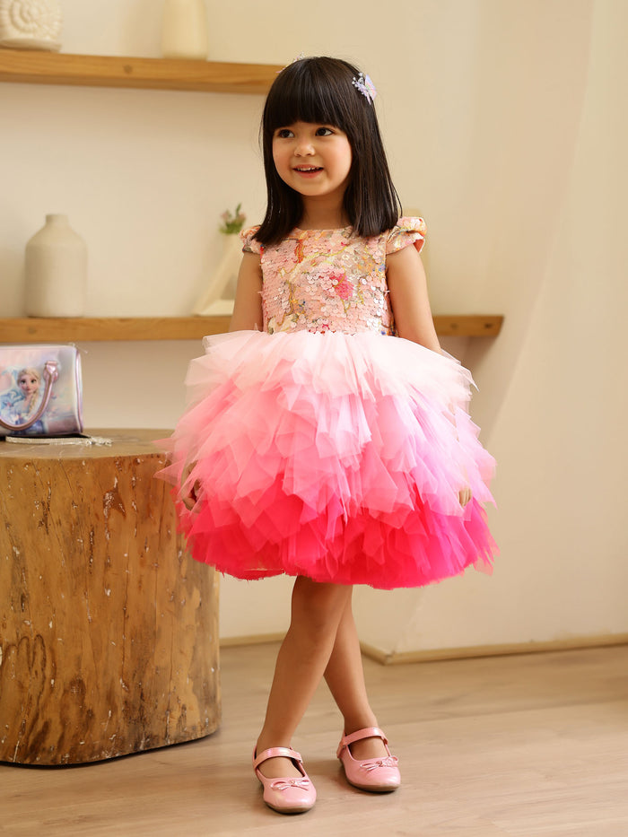JANYAS CLOSET Pink Sequins Stormi Party Dress
