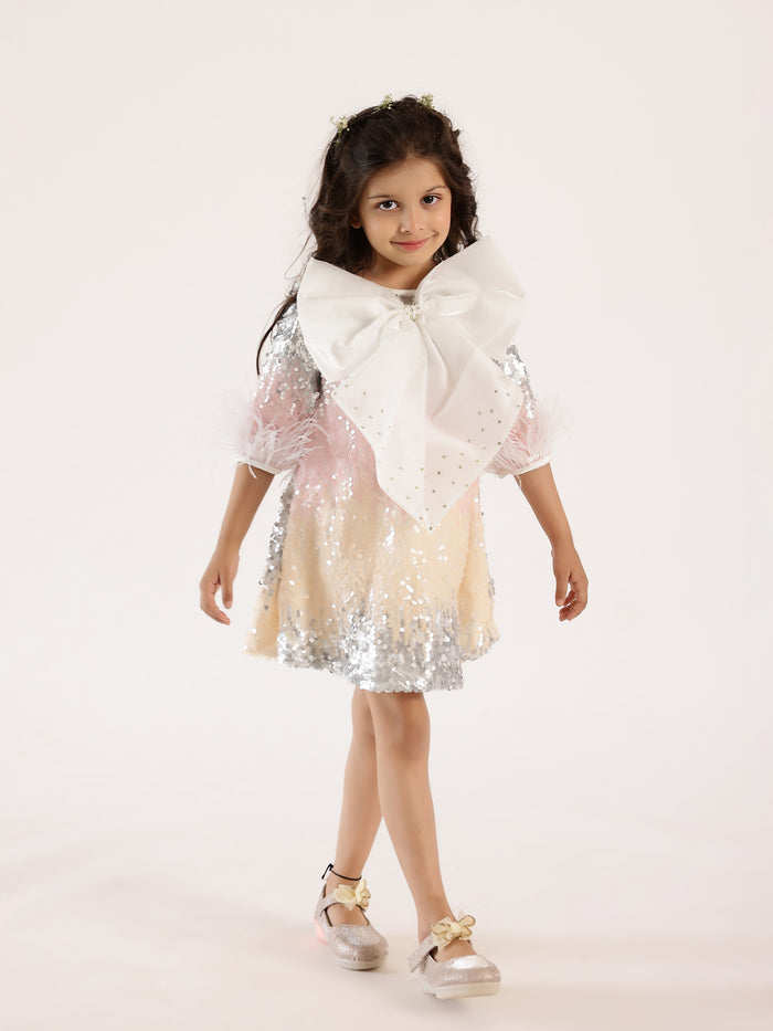 Janya's Closet: Victoria's Shaded Sequin Pink & White Dress