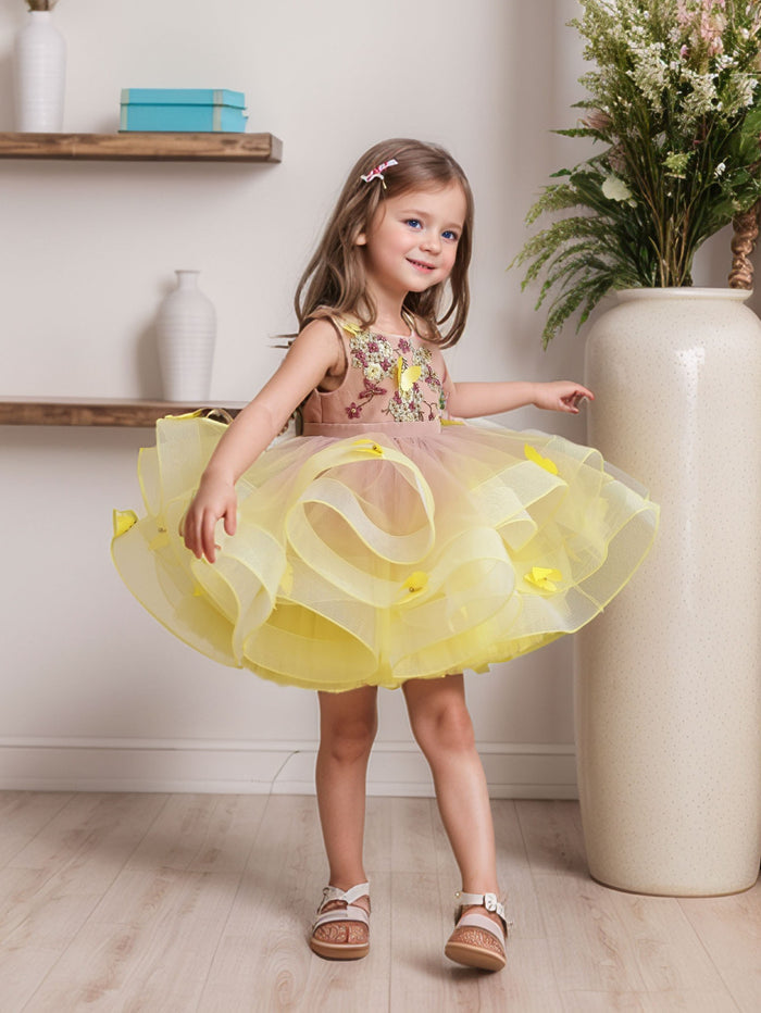 JANYAS CLOSET: Yellow Shaded Uneven Dress
