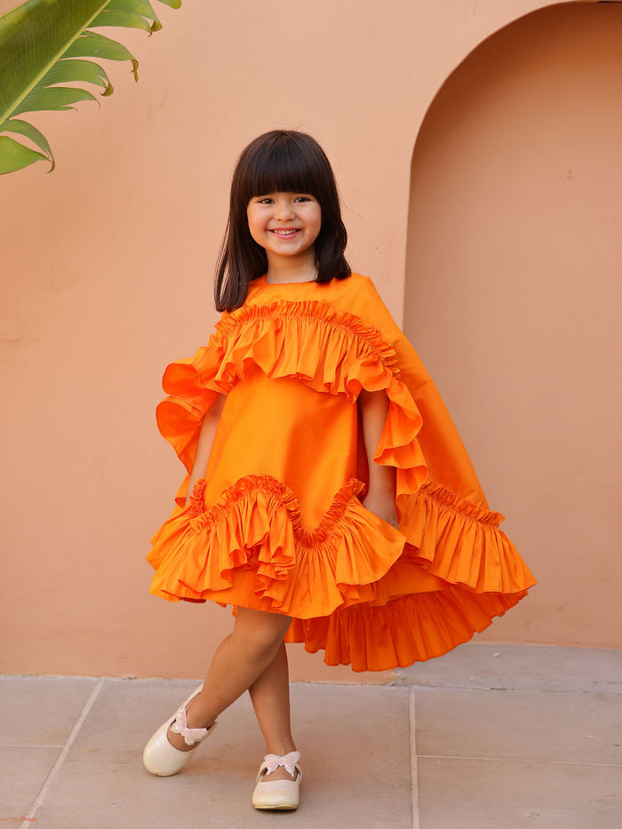 JANYAS CLSOET Orange Dream Ruffle Dress