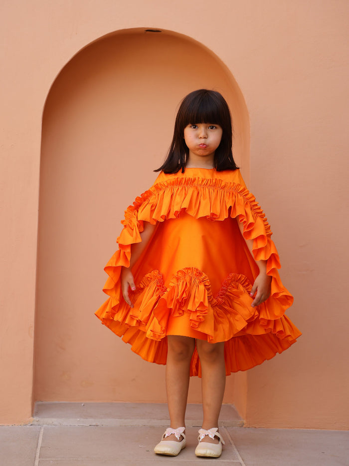 JANYAS CLSOET Orange Dream Ruffle Dress