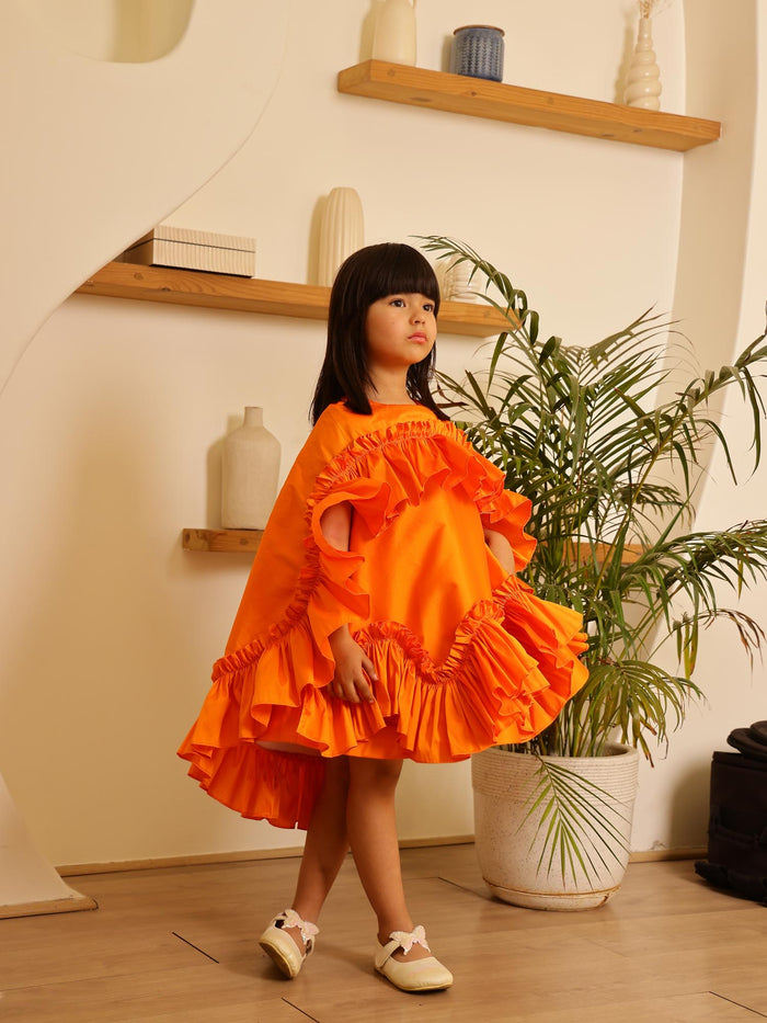 JANYAS CLSOET Orange Dream Ruffle Dress
