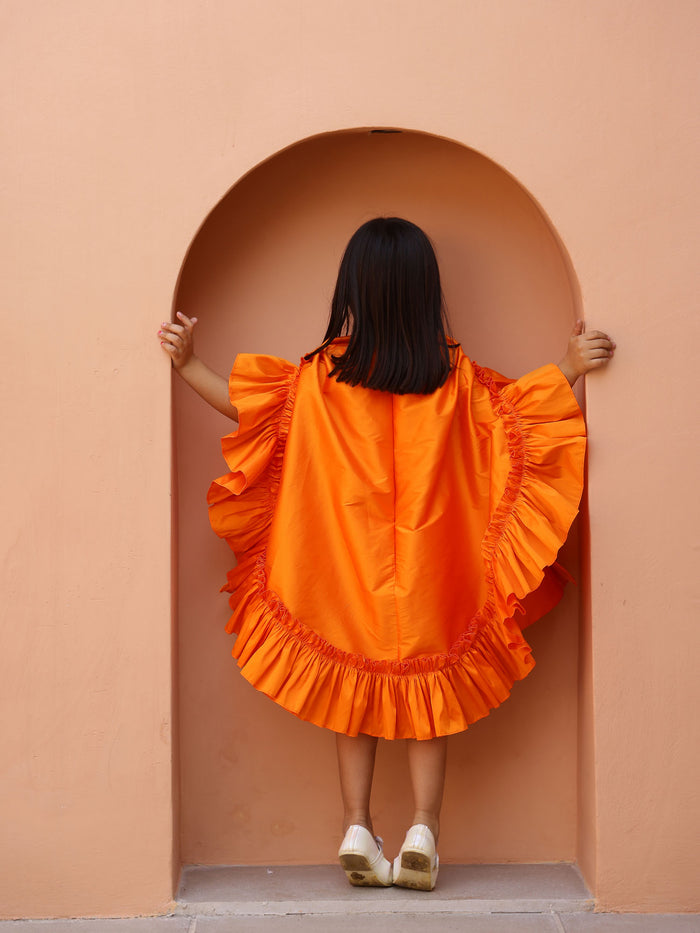 JANYAS CLSOET Orange Dream Ruffle Dress