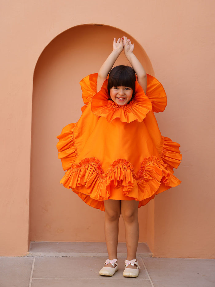 JANYAS CLSOET Orange Dream Ruffle Dress