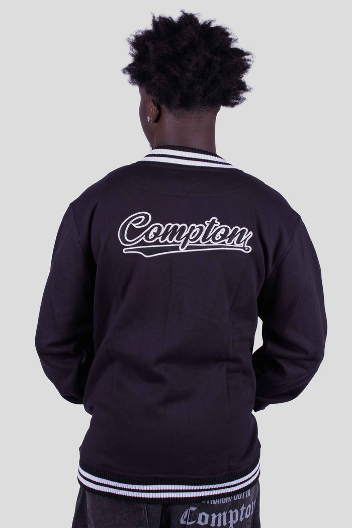 Jaqueta Compton college Bordada Preta - COMPTON