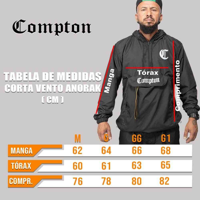 Jaqueta Compton Corta Vento Anorak Laranja