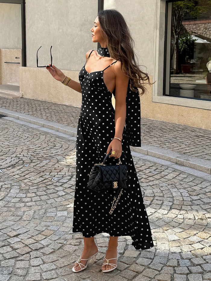 Jetty Dress With Stole - Black