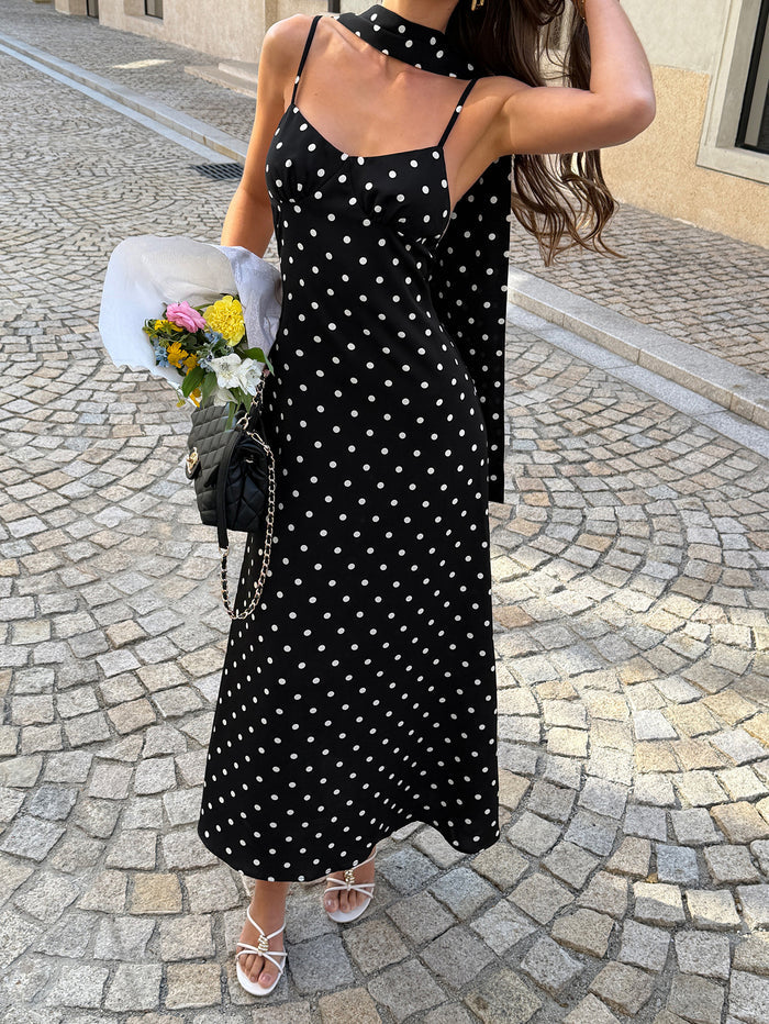 Jetty Dress With Stole - Black