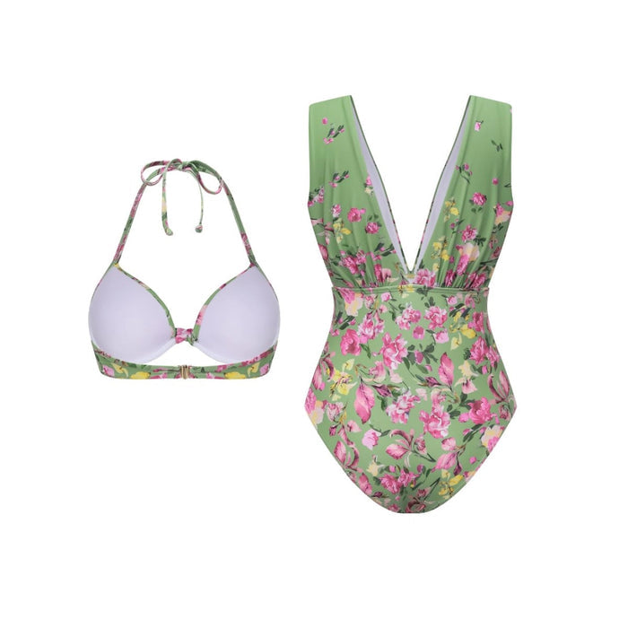 Kate Halter Neck Swimsuit  - Green