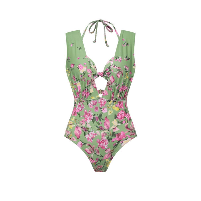 Kate Halter Neck Swimsuit  - Green