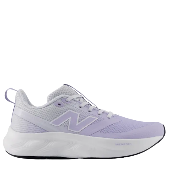 Light purple sneaker with 'New Balance' logo on a white background