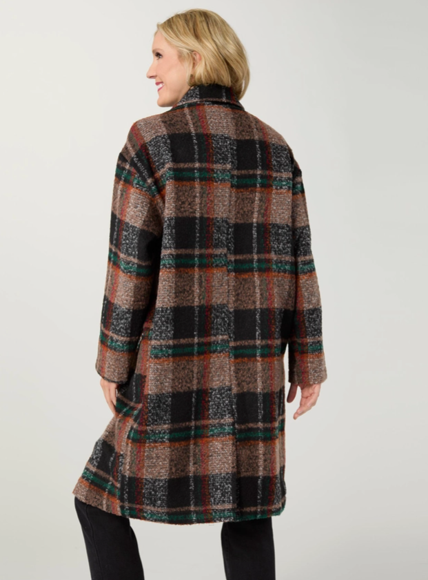 Kiley Plaid Single Button Coat