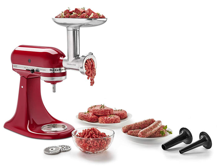 KitchenAid KSMMGA Metal Food Grinder Attachment, 2.5 lb, Silver