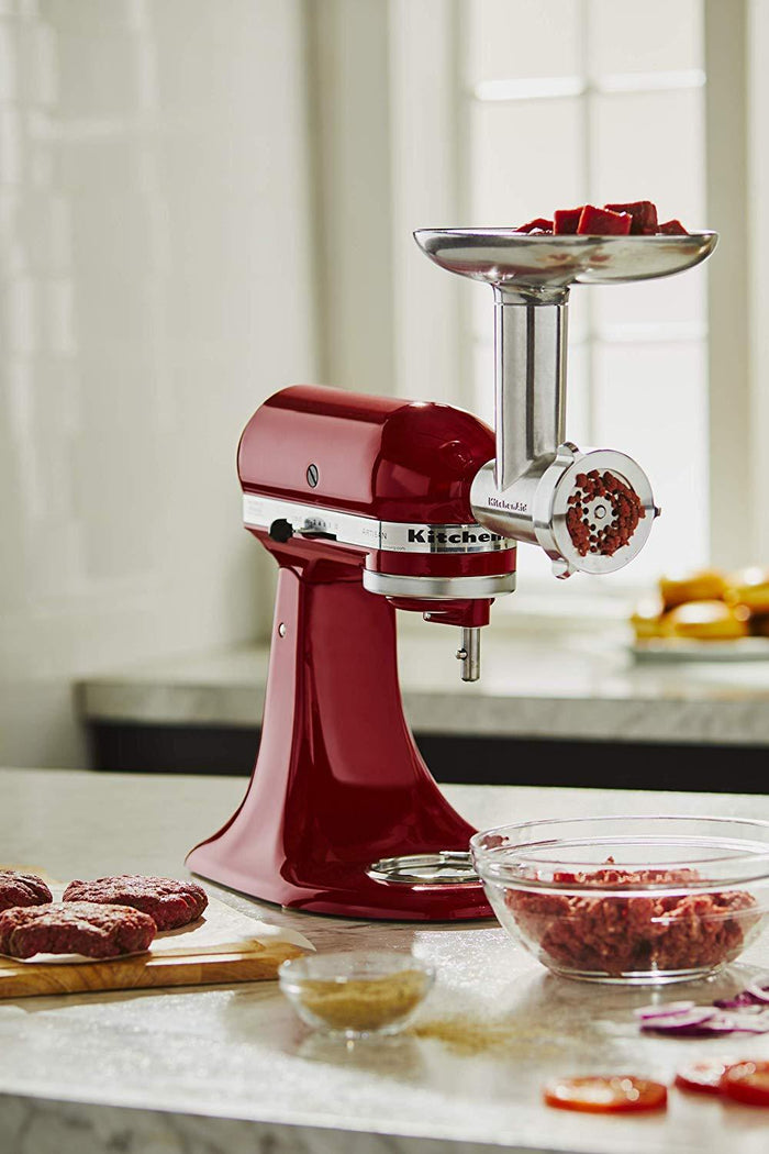 KitchenAid KSMMGA Metal Food Grinder Attachment, 2.5 lb, Silver