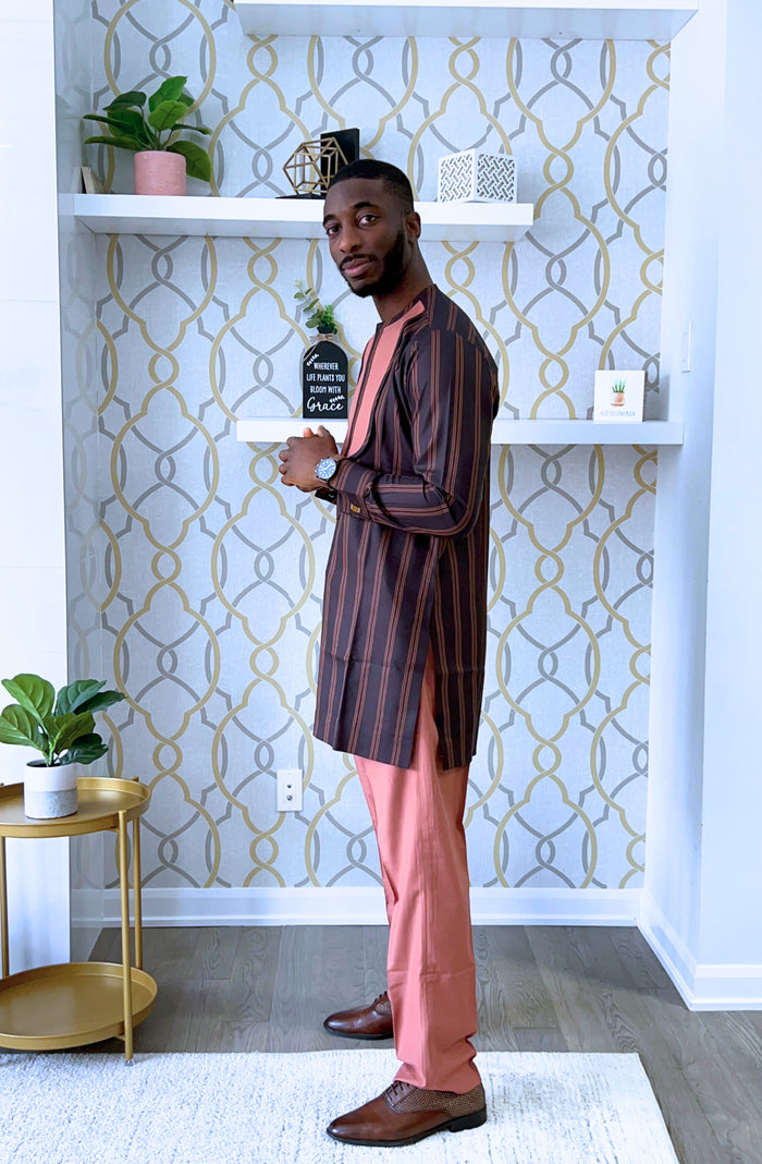 Kossey Men's Dashiki Co-ord Set, Patterned African Print