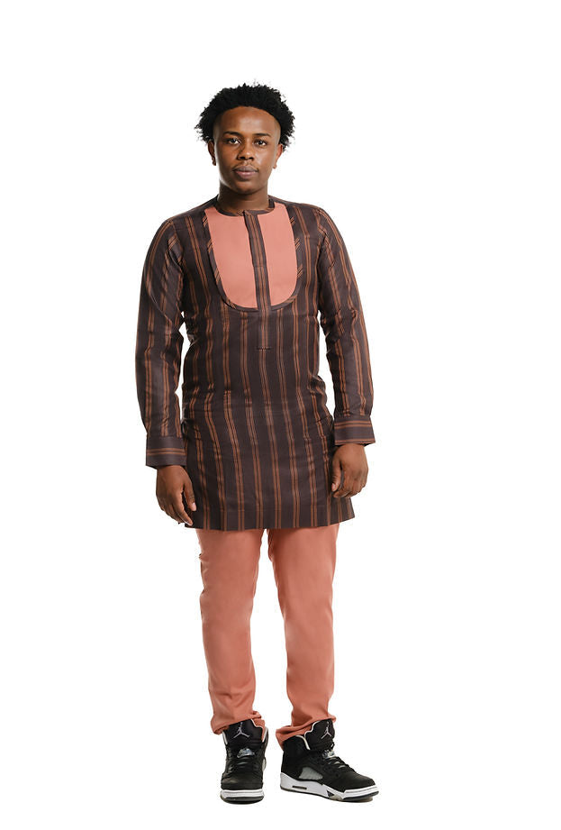 Kossey Men's Dashiki Co-ord Set, Patterned African Print