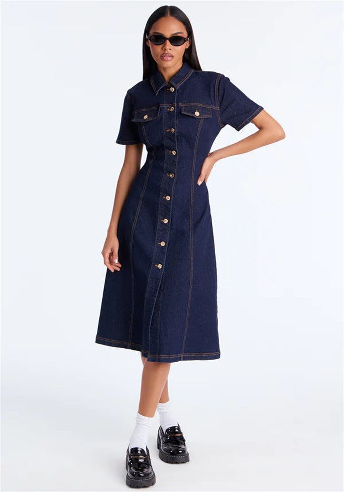 Kyna Midi Dress - Dark Blue