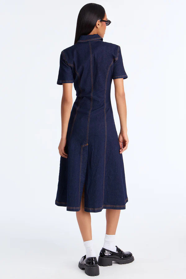Kyna Midi Dress - Dark Blue