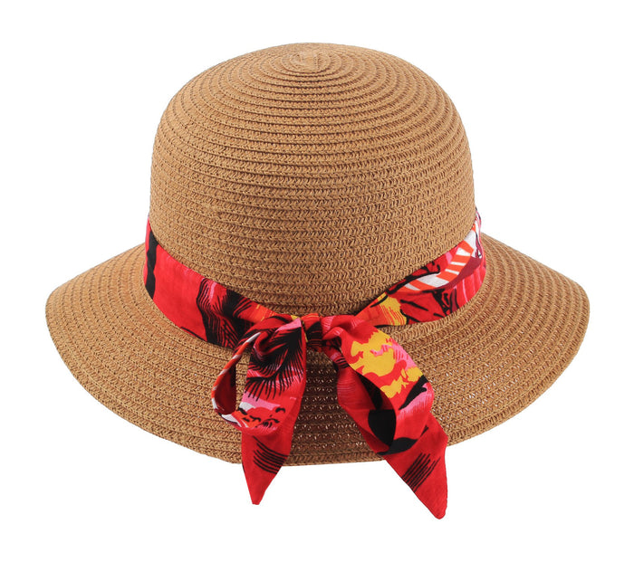 Lady Beach Sun Hat in Sunset Red