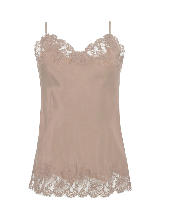 Last Pieces While They Last ! Marilyn Lace Silk Cami Evening Sand