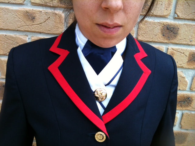 Leading Rein Or Led Or Open Navy & Red Trim  Jacket Adults (156)