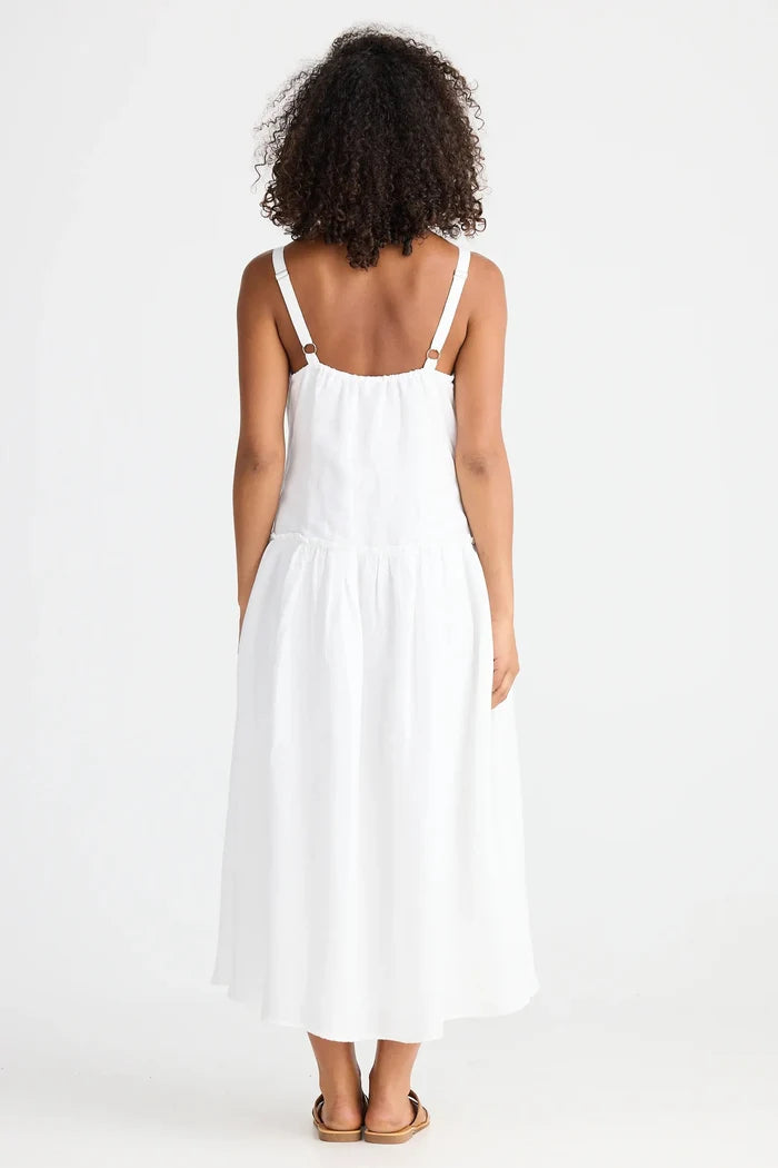 Shanty Corporation Limone Dress White Linen Blend