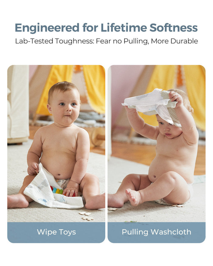 Lingettes pour bébé Momcozy – Coton doux 4 couches, adaptées aux nouveau-nés