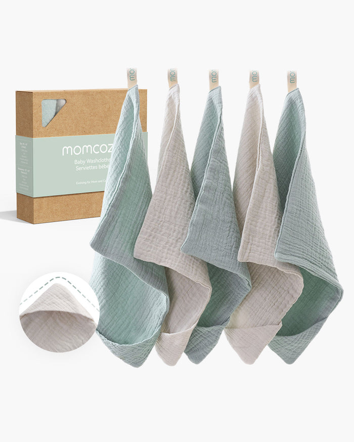 Lingettes pour bébé Momcozy – Coton doux 4 couches, adaptées aux nouveau-nés