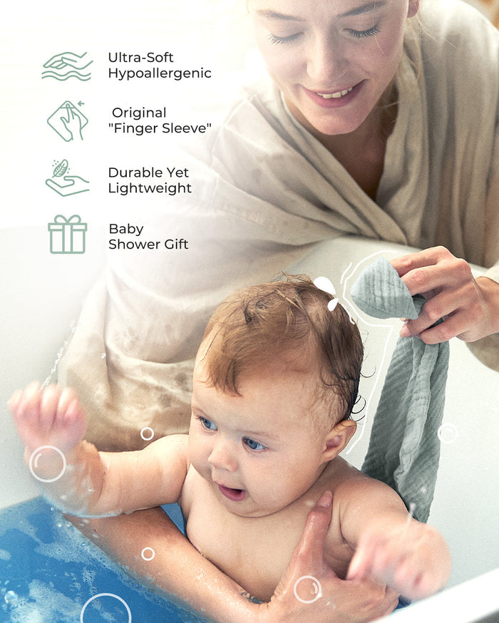 Lingettes pour bébé Momcozy – Coton doux 4 couches, adaptées aux nouveau-nés