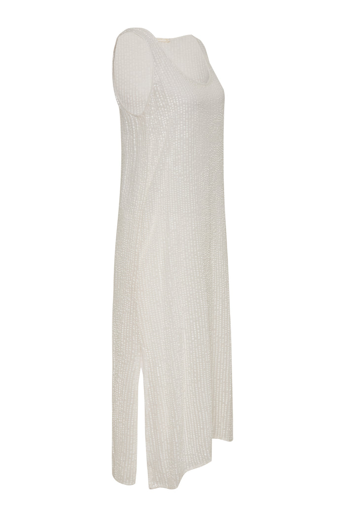 Liza Sequin Long Tank Dress Cloud